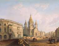 Jacottet Louis Julienn Bachelier Charles Claude View of Blagoveshchenie Annunciation Square - Hermitage